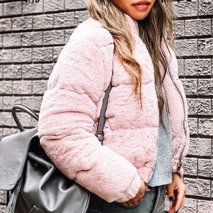 NWT Superdown from Revolve faux fur bomber jacket